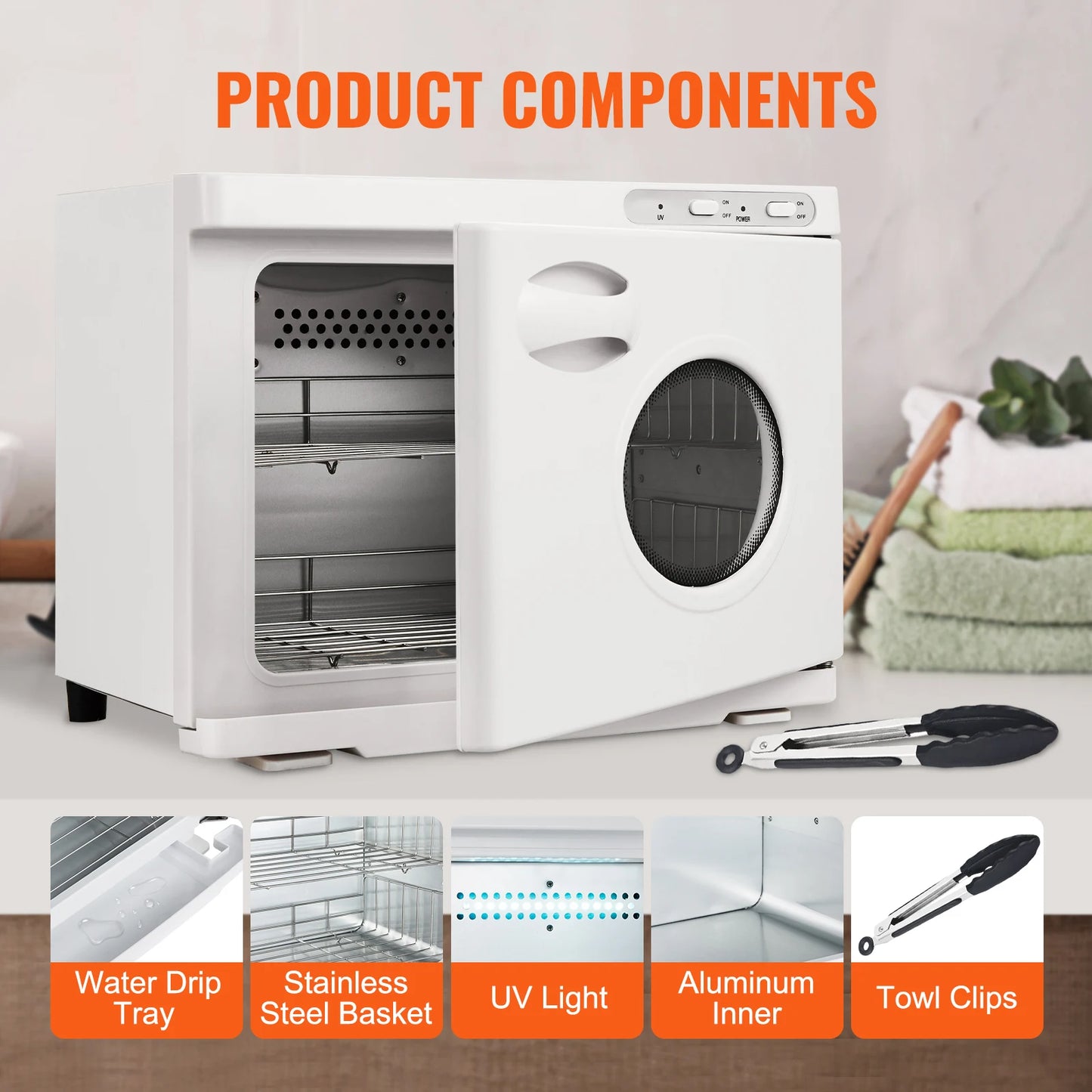 SucceBuy Hot Towel Warmer 8/23L Large Capacity with See Through Window 2-in-1 Quick All-round Heating Facials SPA Massage Salon