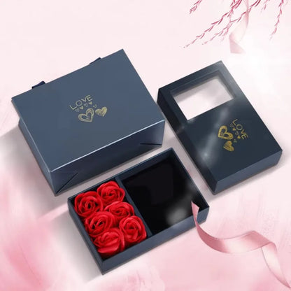 Valentine's Day Eternal Roses Gift Box Window Opening Six Rose Jewelry Gift Packaging Box Birthday Gifts Eternal Flower Ring Box