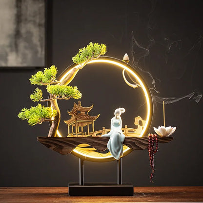 Hot Sell Backflow Incense Burner Home Decor Light Circle for Zen Yoga Meditation home fragrance Aromatherapy Festival Gift