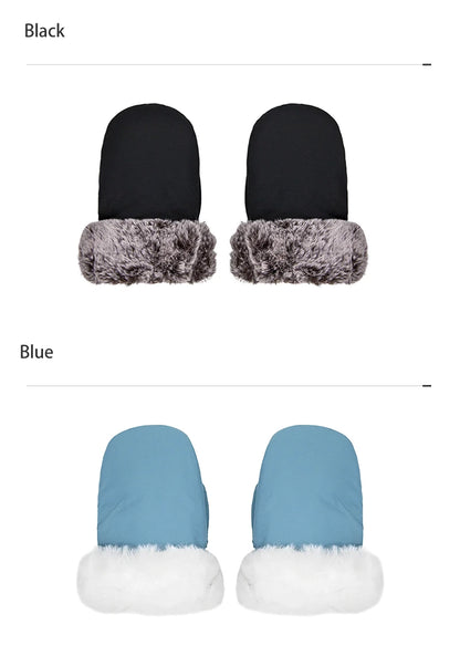 Stroller Gloves 1 Pair Winter Windproof Warm Cute Bear Brown Style Universal Prams Gloves Waterproof Baby Stroller Accessories