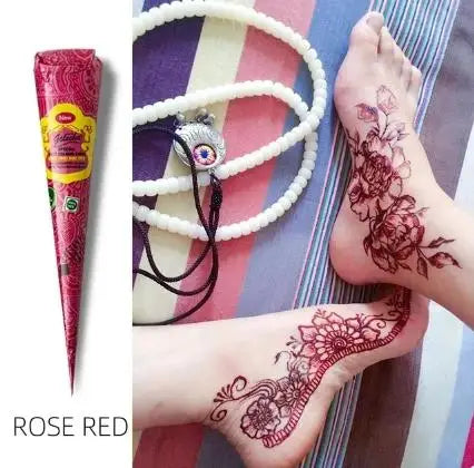 25g Indian Henna Dark Red Tattoo Paste Temporary Henna Cones For Tattoo Body Art Sticker Special Body Art Paint Henna