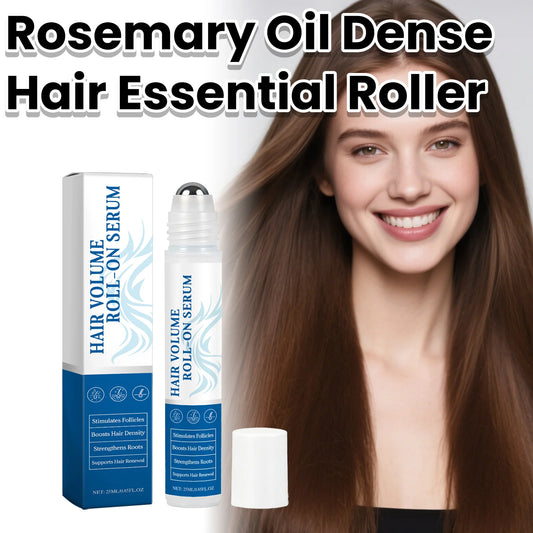 Rosemary Oil Dense Hair Essential Roller For Damaged Hair Care Treatment Smoothing Shiny Soften Hair Scalp Massage Serum