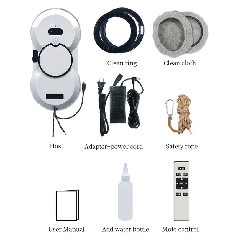 Water spray window cleaning robot intelligent high-rise double-sided brushless motor glass cleaner spray type