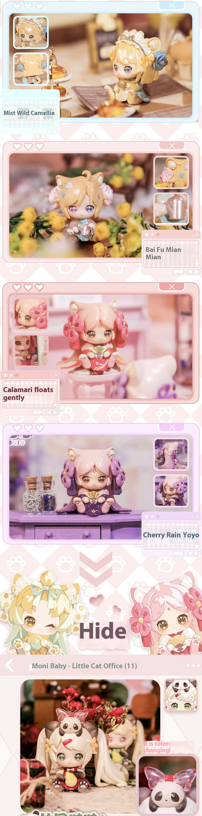 Heißes Original Moni Katzen-Kätzchen-Überraschungsbox-Tischdisplay – ein Überraschungsspielzeug für das Geburtstagsgeschenk für Mädchen – süß und kawaii