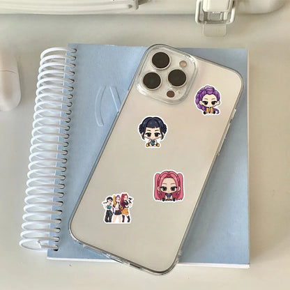 74pcs Kpop Demon Hunters Stickers Saja Boys Laptop Stickers for Guitar Bicycle Luggage Car Stationery Party Favors Gift