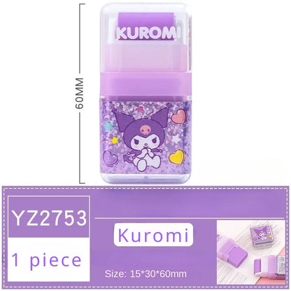 Sanrio All-Star Eraser For Students Cartoon Cute Kuromi Cinnamoroll My MelodyHello KittyPompompurin Roller Storage Eraser Gift