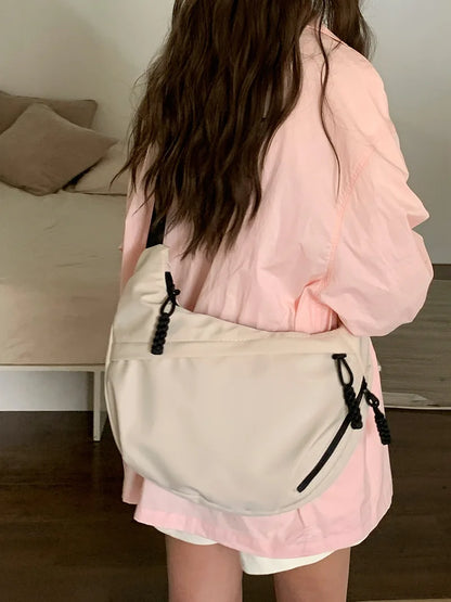 Korean Simplified New Moon Bag Fashionable Design Wheat ear Cross Body Bag Versatile High end Single Shoulder Dumpling Bag