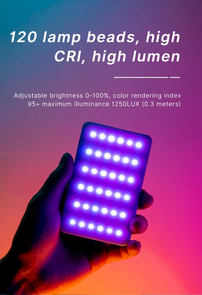 Ulanzi VL120 Full Color RGB Video Light 2500K-9000K LED Photography Lighting Dimmable Camera Light Live Videography Fill Lamp