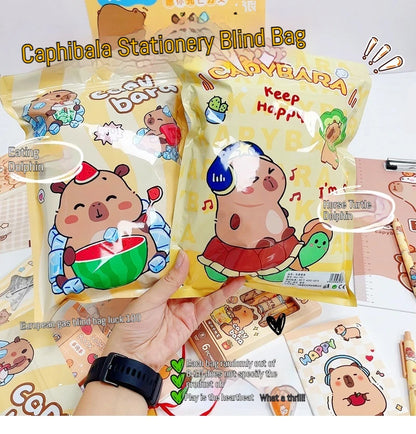 New Creative Capybara Stationery Set Blind Bag Cute Cartoon Pencil Stationery Eraser Learning Supplies Student Prize Gift Suppli