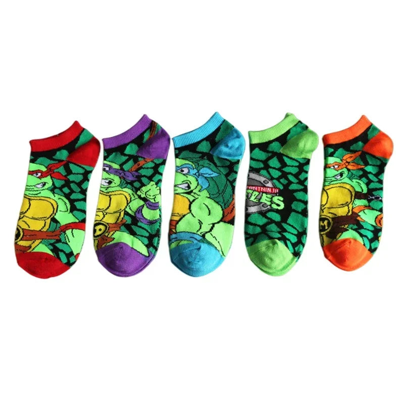 Teenage Mutant Ninja Turtles TMNT Socks Cartoon Women Men Anime Cute Socks Short Cotton Blends Low Cut Ankle Boat Socks Summer