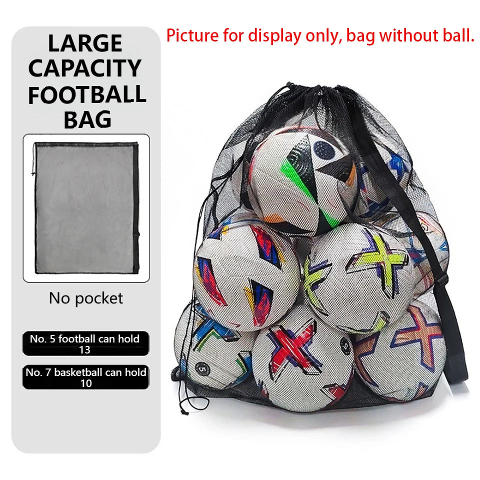 Loogdeel Football Basketball Ball Pack Double Shoulder Storage Pouch Shoulder Net Pocket Bag Training Sports Equipment Bag