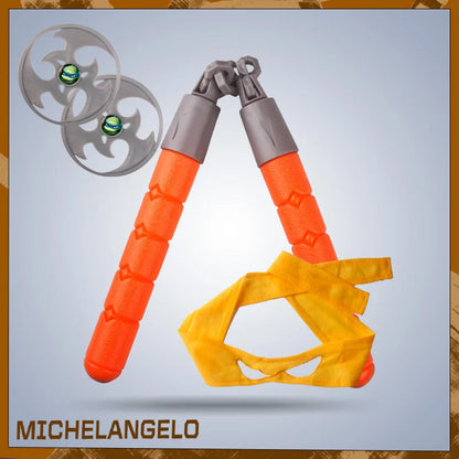 Teenage Ninja Turtles Eye Mask Nunchaku Darts Knife And Knife Can Anime Cosplay Wear Children's Performance Weapons Props Gifts