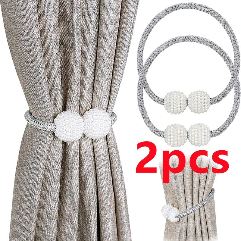 1/2PCS Pearl Magnetic Curtain Clip Curtain Holders Tie Back Buckle Clips Hanging Ball Buckle Tie Back Curtain Decor Accessories