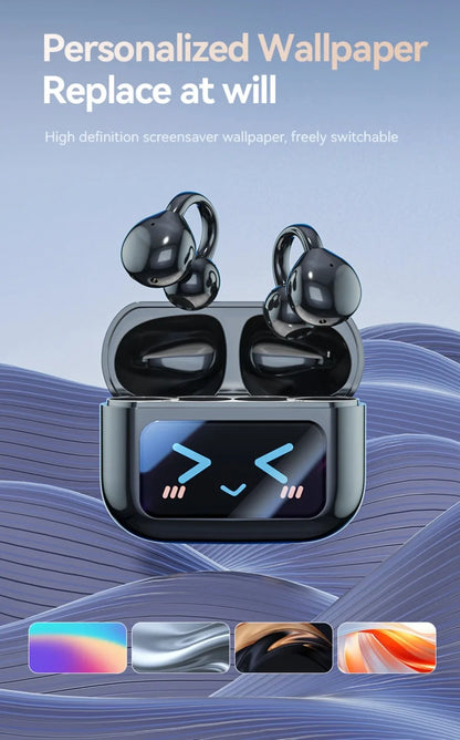 Touch Screen Bluetooth Headphones 144 Languages Real-time Translation Headphones Wireless Open Ear Clips Sports Gaming Earphone