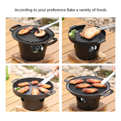 Mini Barbecue Stove Detachable Japanese Alcohol Stove Non-stick BBQ Grill Furnace Roasting Meat Tool for Picnic Camping Stove