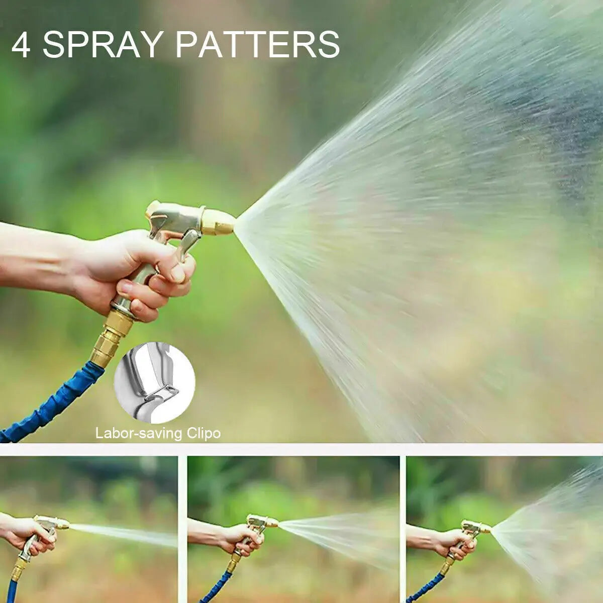 Metal Hose Water Spray Gun High Pressure Nozzle Car Garden Lawn Wash Pipe