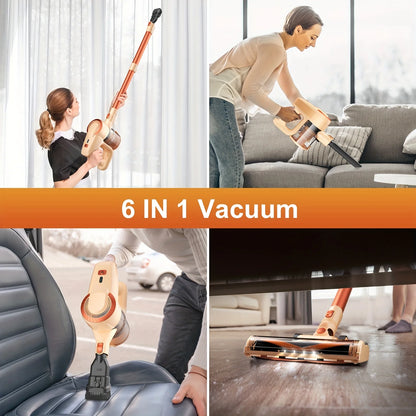 INSE N300 Cordless Vacuum Cleaner 20Kpa Ultra 6 in 1 Lightweight Stick Vacuum Powerful Handheld Vacuum Cleaners for Home Pet Car