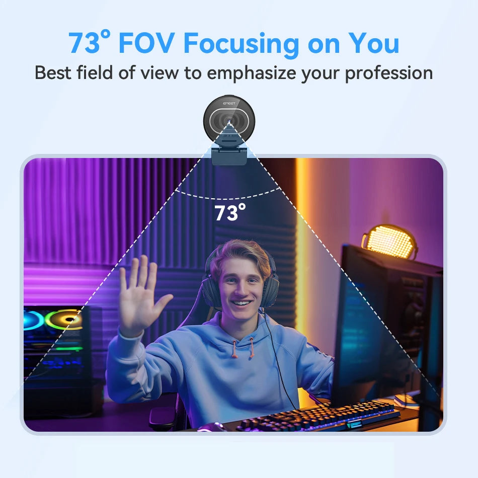 4K Webcam 1080P 60FPS Autofocus Streaming Web Camera EMEET S600 Living Stream Camera With Mics&Privacy Cover for Tiktok/YouTube