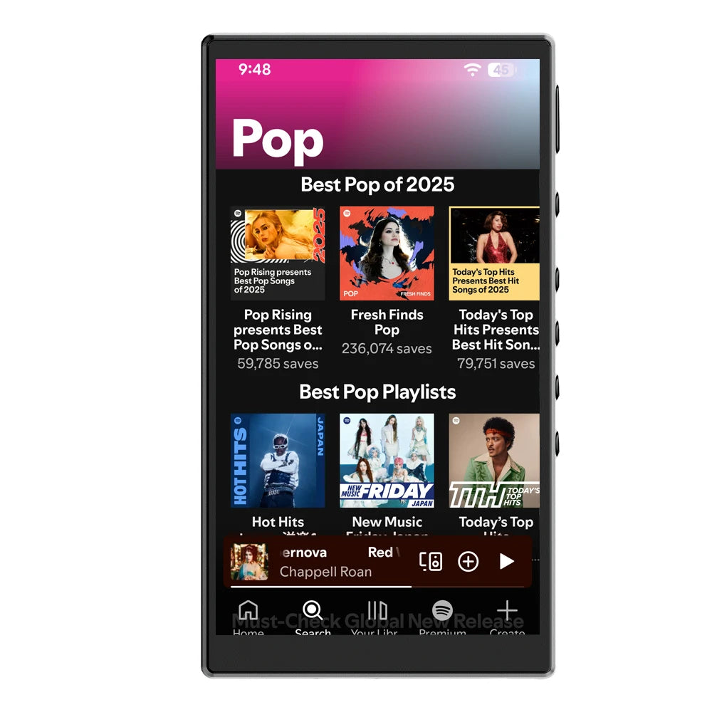 Famue MP3 Player Android 13 with Bluetooth and WiFi，MP3 MP4 Player with Spotify，Audible，Pandora，Standalone / Networked Version
