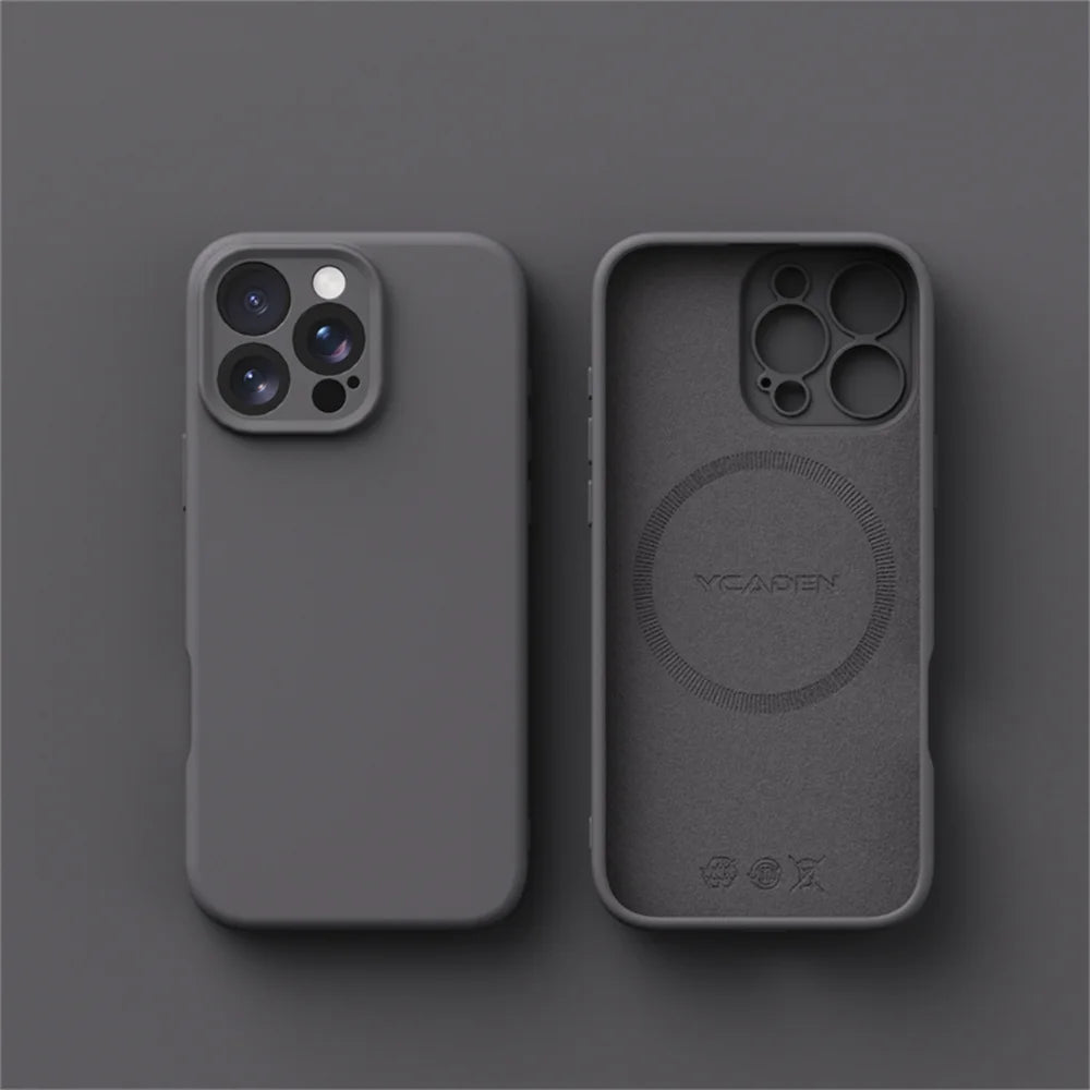 Luxury Liquid Silicone For Magsafe Case For iPhone 17 Air 16 Plus 15 14 13 12 Pro Max 17Pro Wireless Charging Skin Smooth Cover