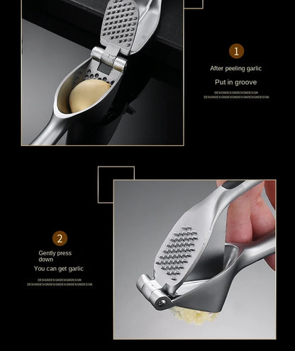 1pcs Garlic Press Easy to Squeeze and Clean with Soft Easy Squeeze Ergonomic Handle  Zinc Alloy Garlic Mincer & Crusher