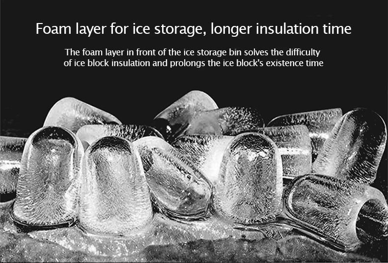 Commercial Ice Machine 25KG Desktop Multifunctional Bucket of Water Automatic Ice Machine Bullet-shaped Round Ice Home Appliance