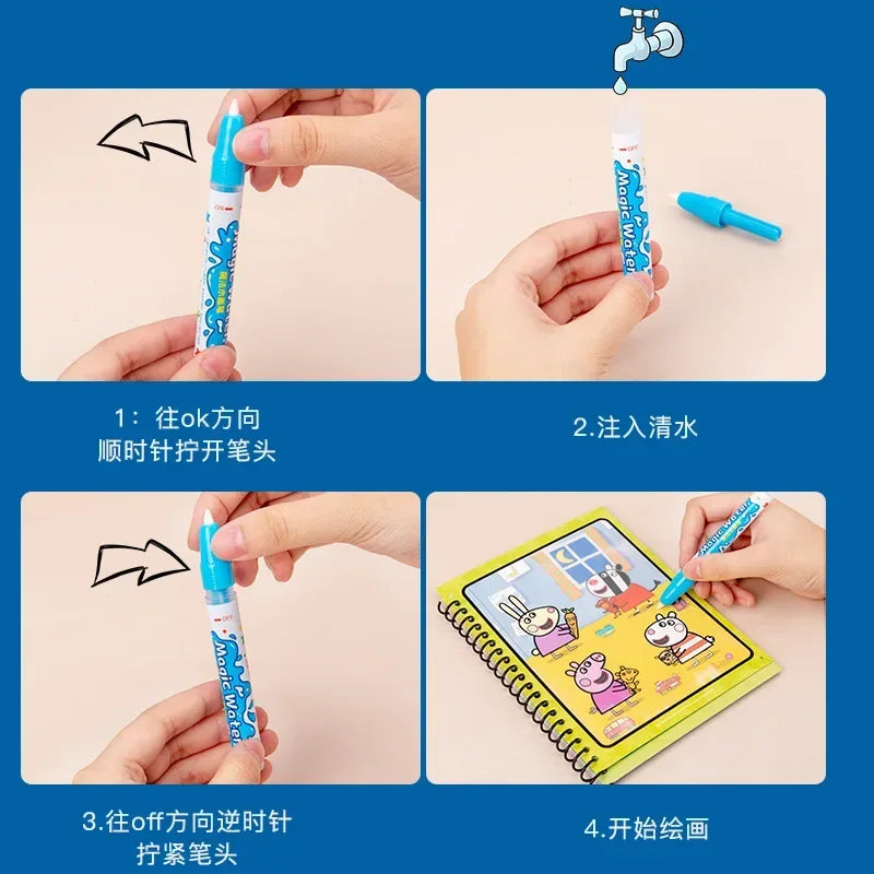 Peppa Pig Page's Water Painting Book Baby's Brainstorming Development Graffiti Clear Water Drawing Board Washable Drawing Book