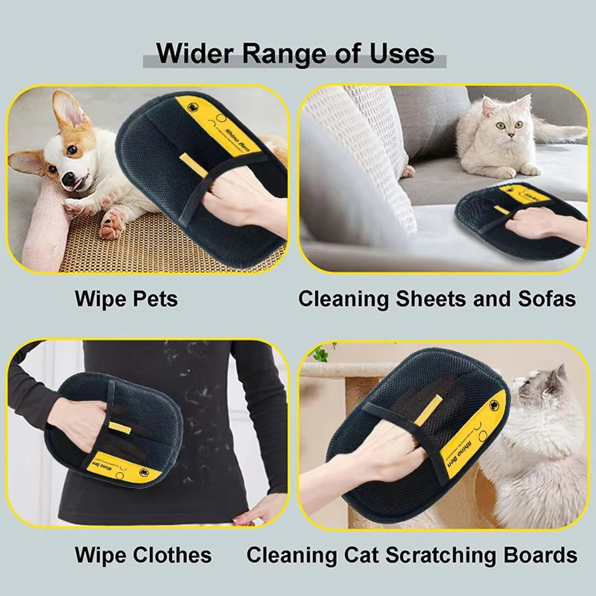 New Pet Grooming Gloves Static Dedusting Brush Pet Hair Remover Brush Removing Dog Cat Hair From Sofa Carpet Clothes