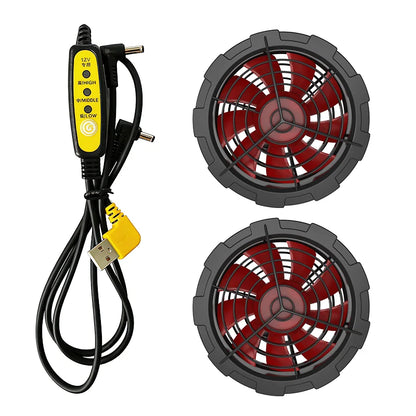 Summer Cooling Workwear With Reflective Strips Long Sleeve Fan Powered Air Conditioner Uniform Outdoor Work Cooling Clothes