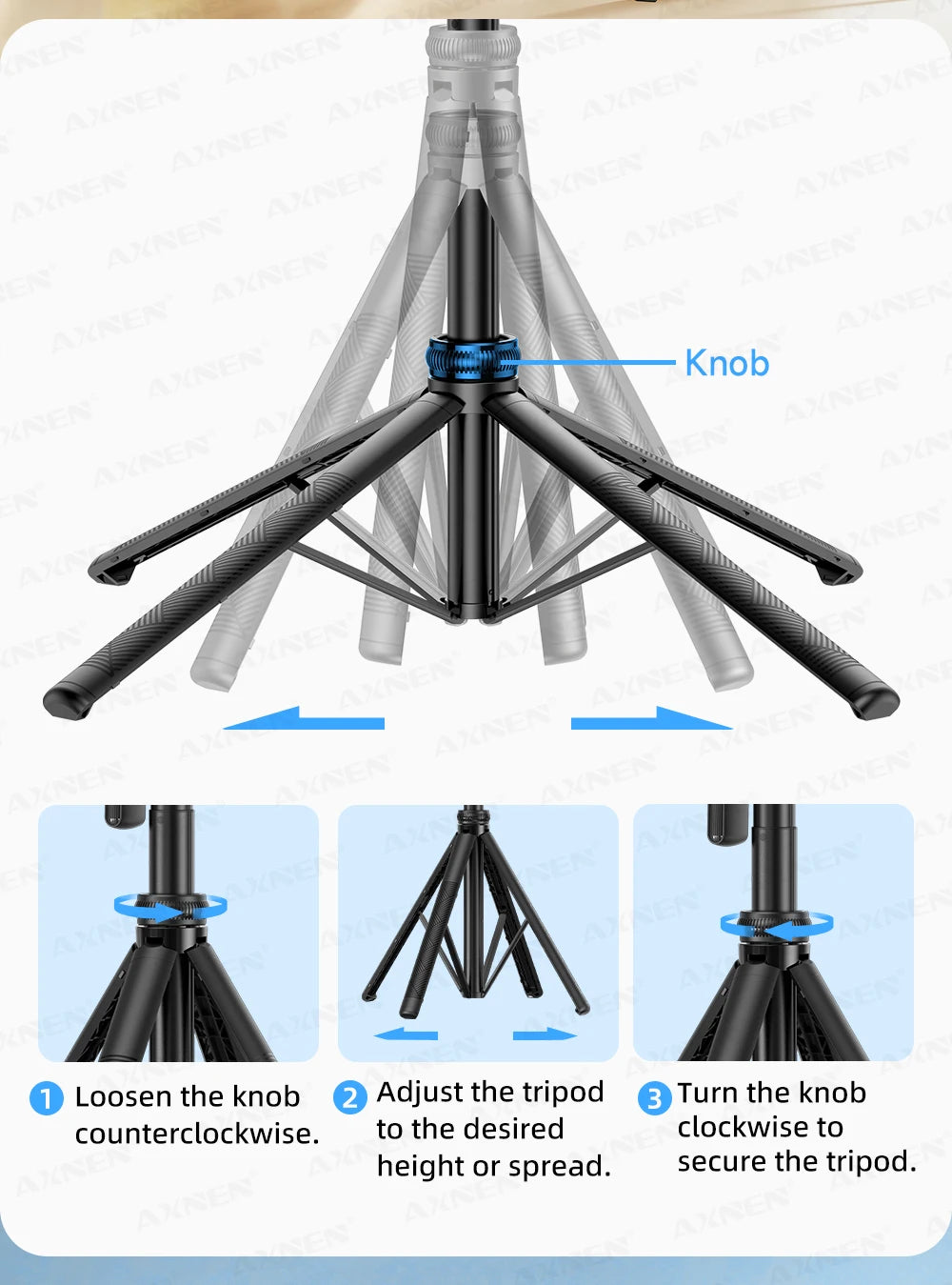 1630mm/64in C17 Tripod Selfie Stick 360° Auto Rotation Shooting Quadruped Phone Stand Face Track Bluetooth Remote Control Tripie