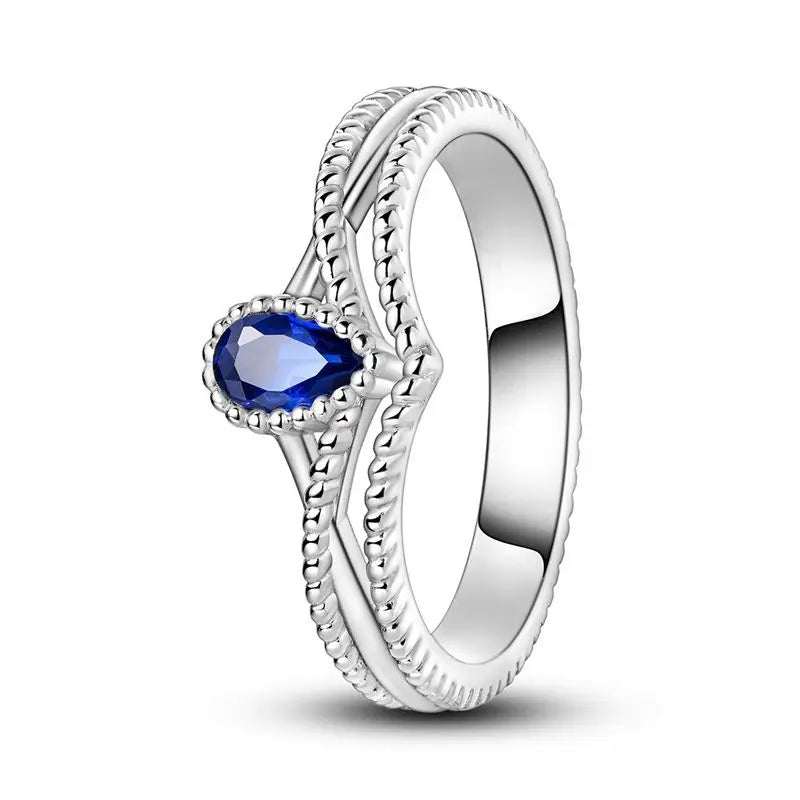 925 Sterling Silver Sparkling Zircon Ring - Classic Stackable Wedding Band for Women