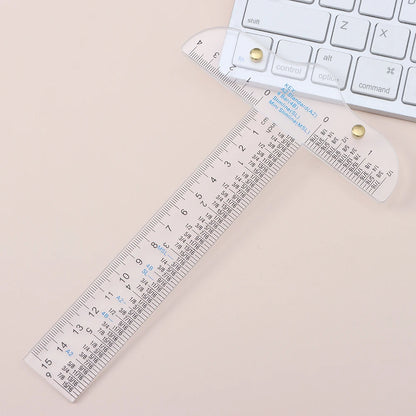 1PC Acrylic T-Square Ruler For Handtool In Both Inches And Metric Measurements Transparent Graduated Measuring Scale Rule