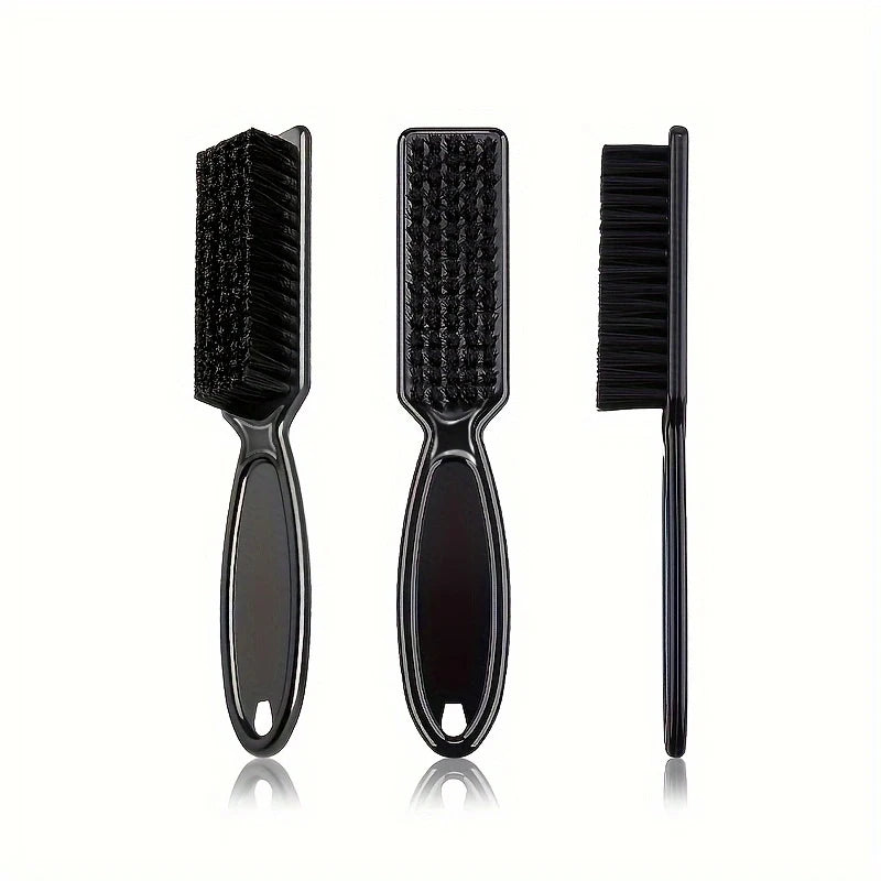 1Pc Barber Neck Duster Brush Sets Plastic Handle Hairdressing Soft Hair Cleaning Brush Heads Shaped Carving Cleaning Brush Black