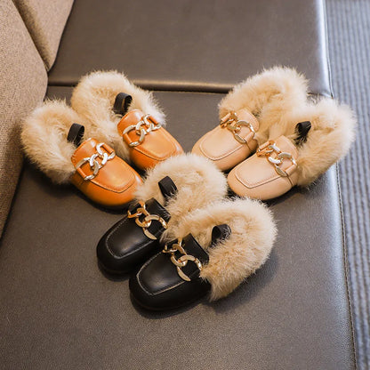 Kids Winter Slippers - Luxury Fur Lined Non-Slip Indoor Boots for Boys & Girls