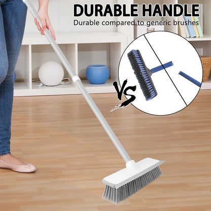 Long Handle Scrub Brush 2 In 1 Floor Scrubber And Squeegee For Cleaning
