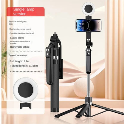 BSLIUFANG Selfie Stick Wireless Tripod Stand with Light Bluetooth Remote Extendable for Tiktok Live Streaming Handheld stability