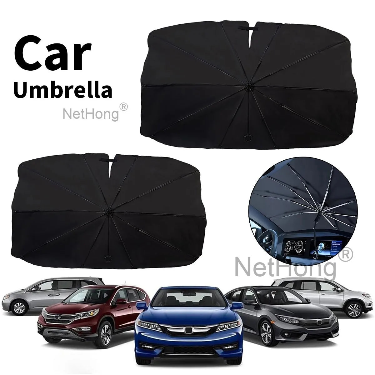 Car Umbrella Windscreen Sun Shade Sunshade UV Heat Reflective Visor Front Cover