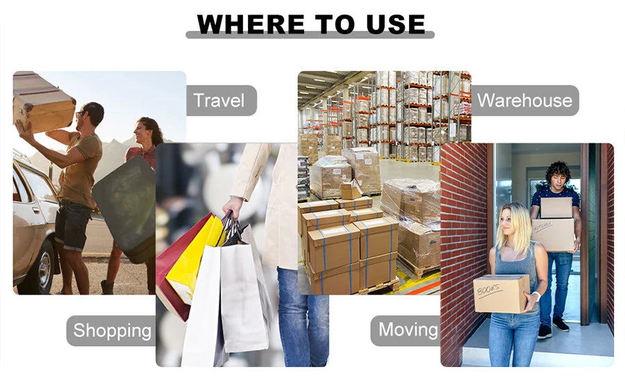 4 Wheel Trolley 40KG Heavy Duty Foldable Hand Sack Home Use Folding Truck Barrow Cart Portable Travel Luggage Shopping Cart