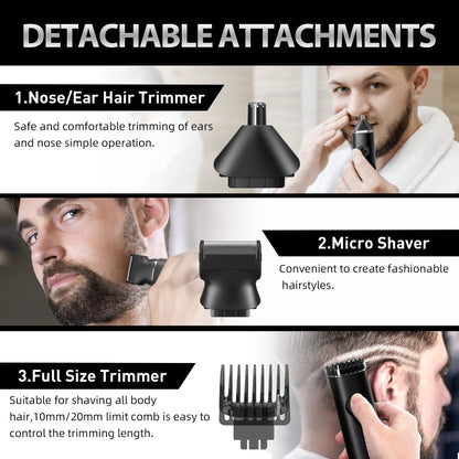 Sejoy Electric Hair Clippers Nose Hair Trimmer For Man Ears Cordless Men's Beard Trimmer Kit 8 in 1