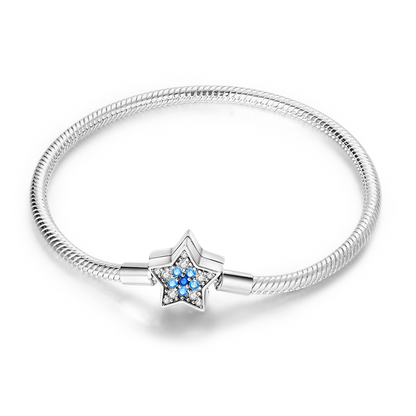 925 Sterling Silver Charm Bracelet - Leaf, Clover, Butterfly & Heart Design | 17-20cm Adjustable