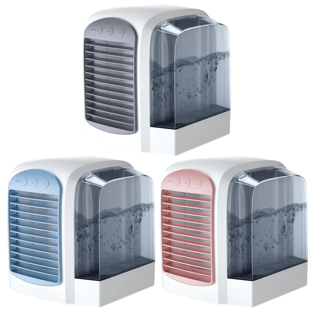3-in-1 Summer Water-Cooled Fan Mini Air Cooler Humidifier Home Air Conditioner Desktop Fan Detachable Air Cooler Electric Fans
