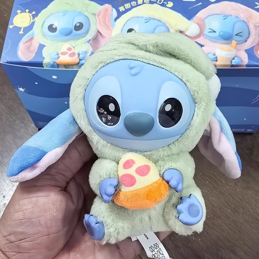 Heißes Spielzeug! Kawaii Stitch Blindbox-Tasche „Eat Some Thing Before Sleep“-Serie Vinyl-Anhänger, süße Puppe, Überraschungsbox, flauschige Puppe für Erwachsene
