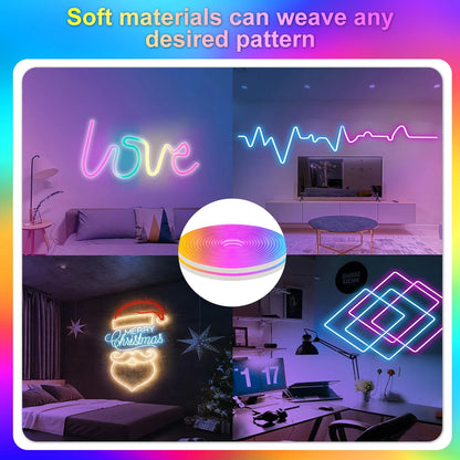 5V LED Strip Lights Bluetooth RGBIC Neon Strip Remote Control With Music Sync DIY Bedroom Home Decoration Changing Ambient Light