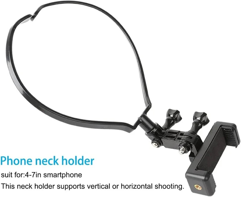 POV Vlog Smartphone Selfie Neck Holder Hands Free Wearable Lazy Phone Stand Universal Hanging Mount for IPhone GoPro Dock racket