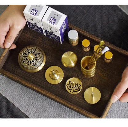 Incense Burner Set Brass Incense Fragrance Making Kit Incense Sealing Mold Incense Holder for Yoga Meditation Home Fragrance