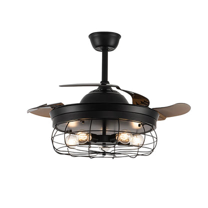 KOMORE Modern Style Indoor Round Ceiling Fan with Light and Remote, 3 Colour Temperature for Office, Living Room, Bedroom