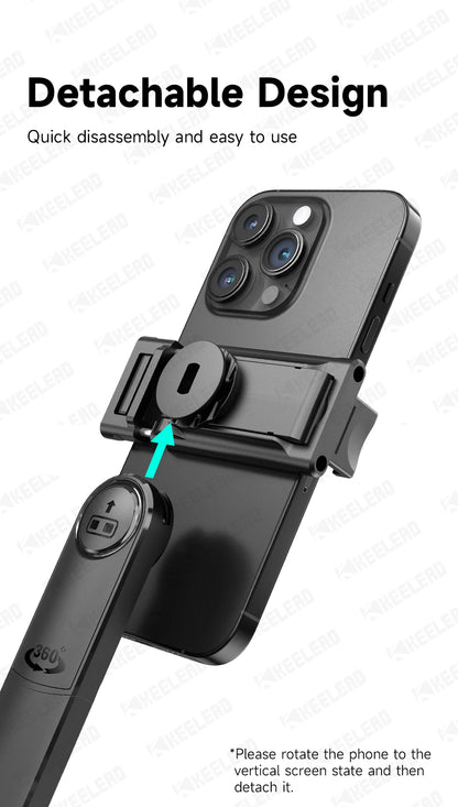 Tripod for Mobile Phone 360°Auto-Rotation Shooting C17 Quadrapod Selfie Stick Phone Stand AI Face Following, with Remote Control