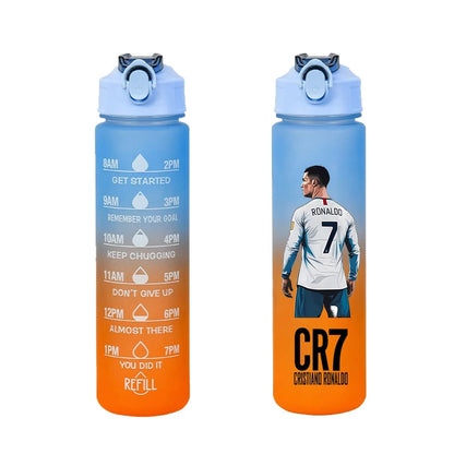 750ml CR7 Sports Water Bottles Anime Football Star Ronaldos Frosted Bottle Outdoor Travel Gym Fitness Jugs Portable Drinking Cup