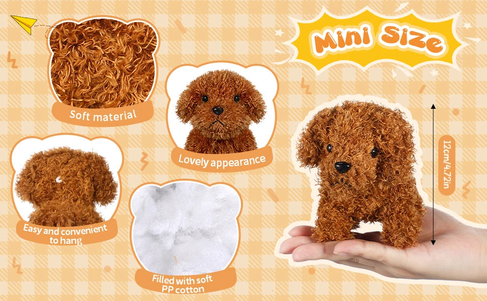 12-24PCS Teddy Dog Plush Toys Stuffed Puppy Dogs Soft Poodle Doll Animal Pet Toy for Adopt a Puppy Party Favors Birthday Gfits