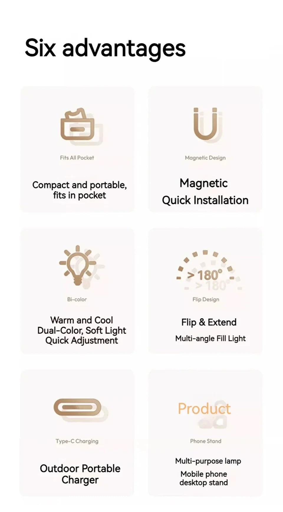 2in1 For Travel, Desktop, Selfies, Video, Makeup Portable Foldable Magnetic Rechargeable Ring Fill Light Phone Holder Perfect